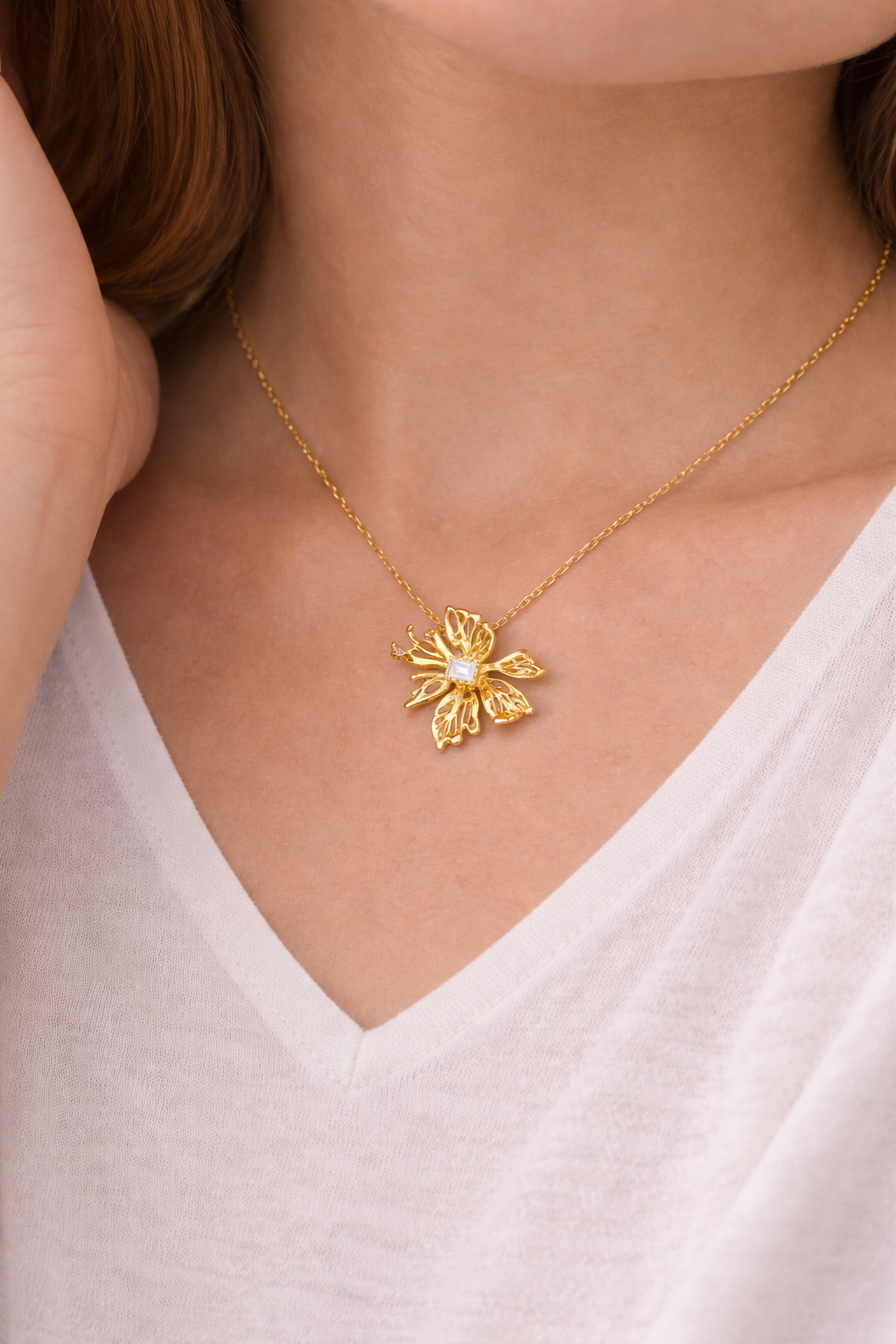 Ethereal Bloom Gold Necklace