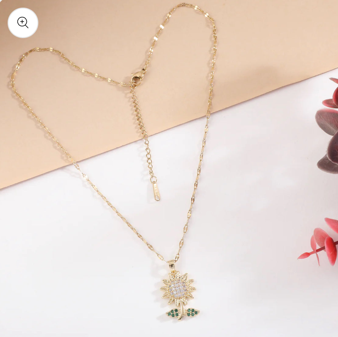 Sunflower Sparkle Pendant Necklace