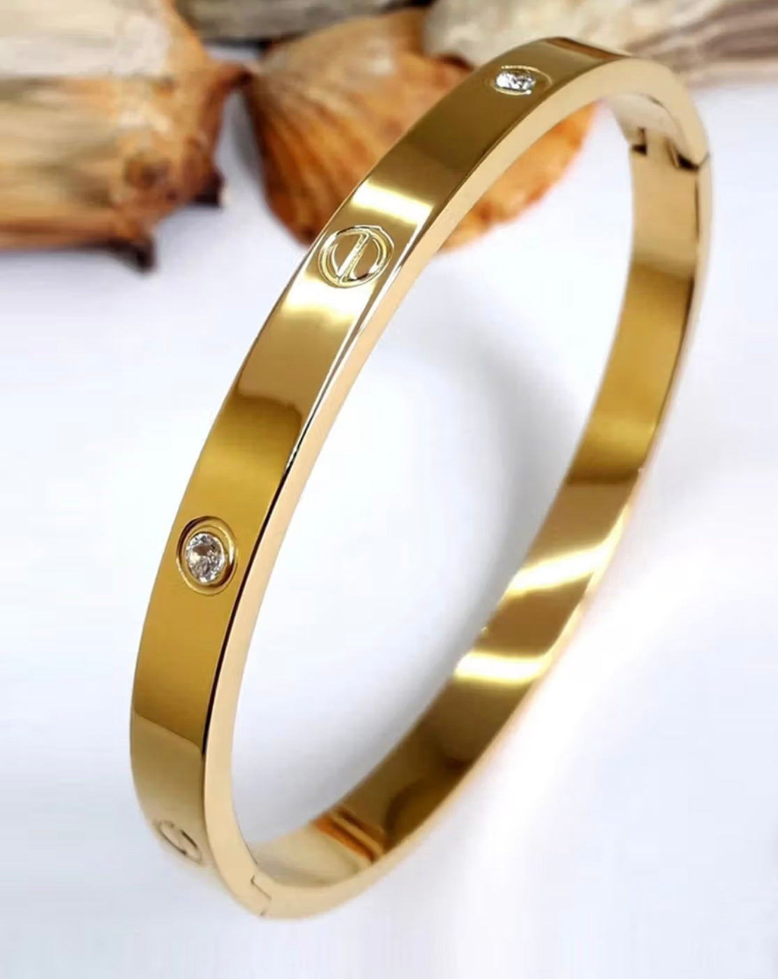 Gold Icon Screw Bangle