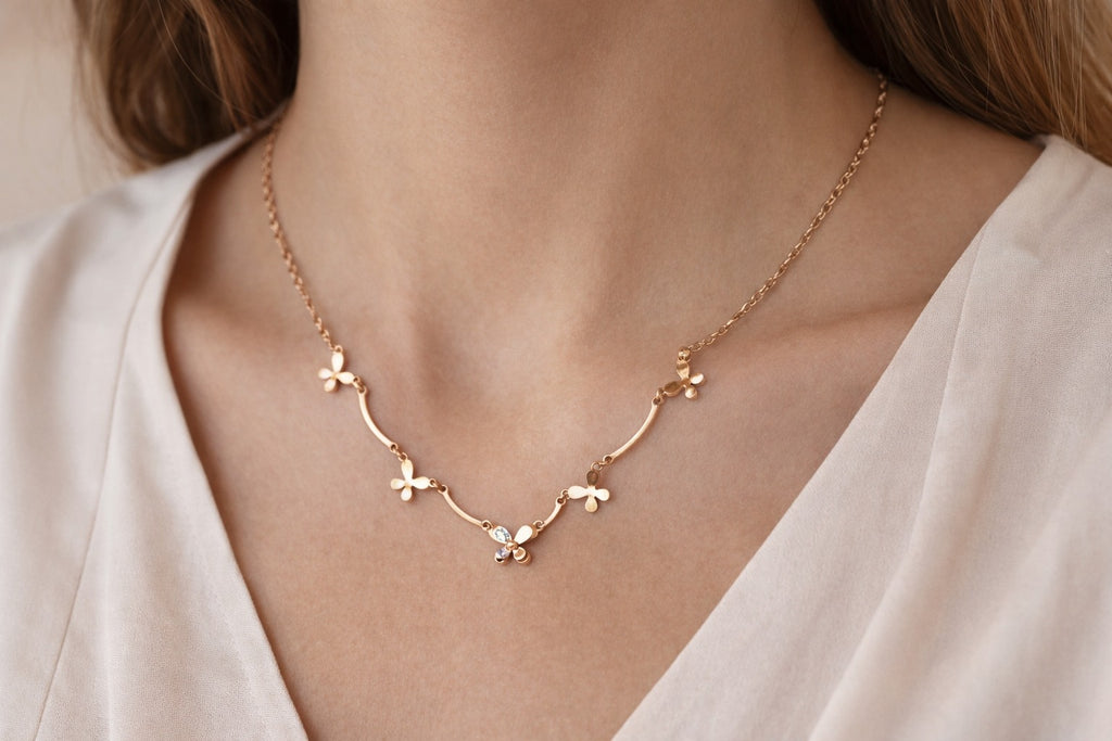Golden Petal Anti-Tarnish Necklace