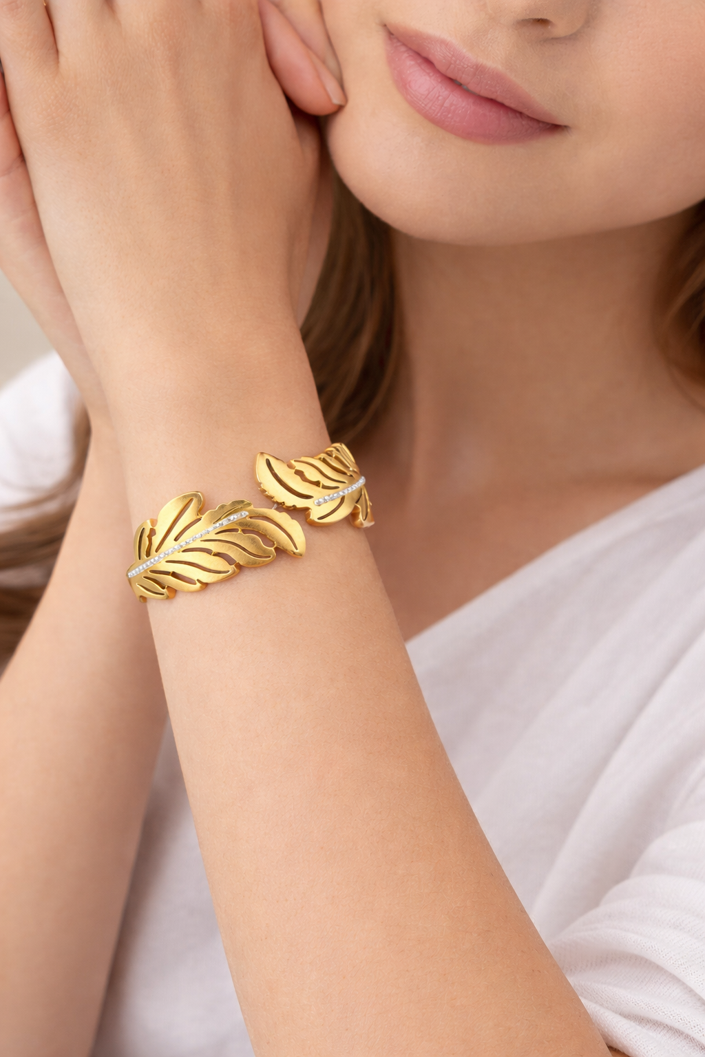 Golden Leaf Anti-Tarnish Bracelet